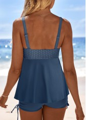 Surplice Mid Waisted Grey Tankini Set | thumb picture 