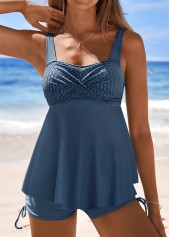 Surplice Mid Waisted Grey Tankini Set | thumb picture 
