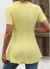 Yellow Patchwork Short Sleeve Fake Two Piece Twinset | thumb picture 