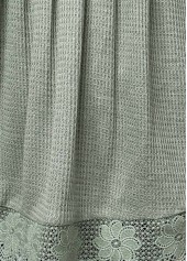 Sage Green Lace Short Sleeve Square Neck T Shirt | thumb picture 