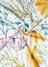 White Lightweight Floral Print A Line Sleeveless Dress | thumb picture 