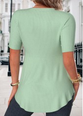 Green Polka Dot Short Sleeve Fake Two Piece Twinset | thumb picture 