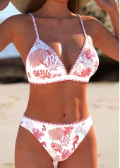 Patchwork Marine Life Print Red Bikini Set | thumb picture 