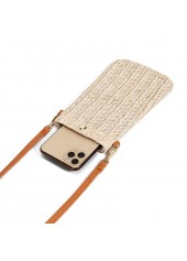 Beige Weave Design Magnetic Crossbody Bag | thumb picture 