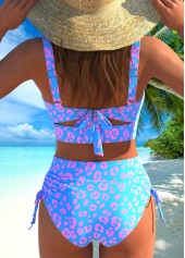 Bowknot Leopard Sky Blue Bikini Set | thumb picture 