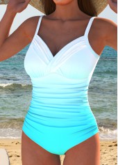 Surplice Ombre Cyan One Piece Swimwear | thumb picture 