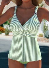 Surplice Striped Sage Green Tankini Set | thumb picture 