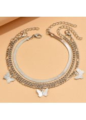 Silvery White Butterfly Alloy Anklet Set | thumb picture 