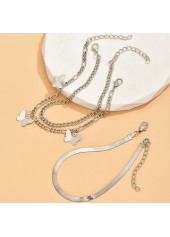Silvery White Butterfly Alloy Anklet Set | thumb picture 