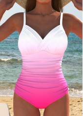 Surplice Ombre Hot Pink One Piece Swimwear