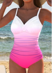 Surplice Ombre Hot Pink One Piece Swimwear
