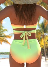 Criss Cross High Waisted Ombre Multi Color Bikini Set | thumb picture 