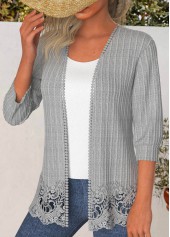Lace 3/4 Sleeve Light Cardigan