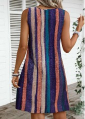 Multi Color Breathable Striped A Line Sleeveless Dress | thumb picture 