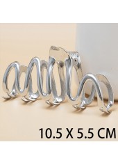 Silvery White Metal Detail Wave Design Barrette | thumb picture 