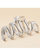 Silvery White Metal Detail Wave Design Barrette | thumb picture 