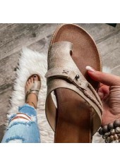 Light Coffee Toe Post Falt Asymmetric Flip Flops