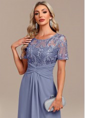 Plus Size Dusty Blue Lace H Shape Dress | thumb picture 