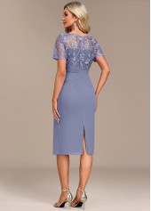 Plus Size Dusty Blue Lace H Shape Dress | thumb picture 