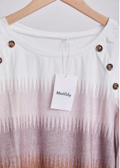 Dark Camel Button Ombre Long Sleeve T Shirt | thumb picture 