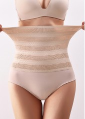 Skin Color Lace Patchwork High Waisted Shapewear Panties