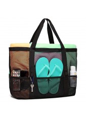 Black Mesh Nylon Open Hand Bag