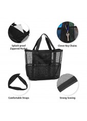 Black Mesh Nylon Open Hand Bag | thumb picture 