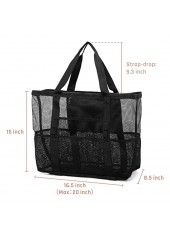 Black Mesh Nylon Open Hand Bag | thumb picture 