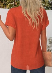 Terracotta Cross Hem Short Sleeve Round Neck T Shirt | thumb picture 