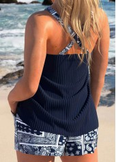 Patchwork Tribal Print Navy Tankini Set | thumb picture 