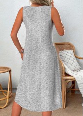 Light Grey Marl Patchwork A Line Sleeveless Dress | thumb picture 