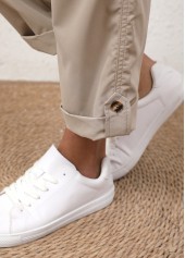 Light Camel Drawstring Elastic Waist High Waisted Pants | thumb picture 