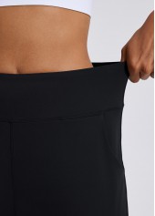 Black Pocket Jogger Elastic Waist High Waisted Pants