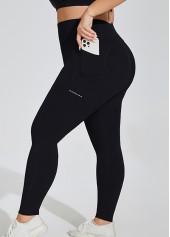 Black Plus Size Skinny Elastic Waist High Waisted Leggings