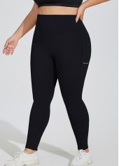 Black Plus Size Skinny Elastic Waist High Waisted Leggings