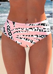 Ruffle Animal Print Dusty Pink Tankini Set | thumb picture 