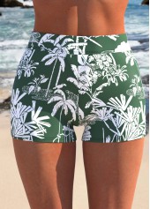 Ruffle Tropical Plants Print Green Tankini Set | thumb picture 