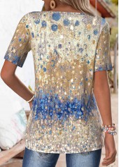 Multi Color Tuck Stitch Short Sleeve T Shirt | thumb picture 