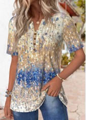 Multi Color Tuck Stitch Short Sleeve T Shirt | thumb picture 