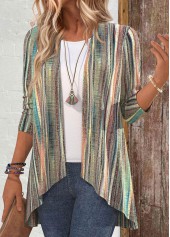 Multi Color Ruffle 3/4 Sleeve Light Cardigan | thumb picture 