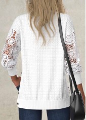 White Embroidery Long Sleeve Round Neck Sweatshirt | thumb picture 