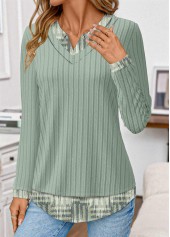 Sage Green Geometric Print Fake Two Piece Twinset | thumb picture 