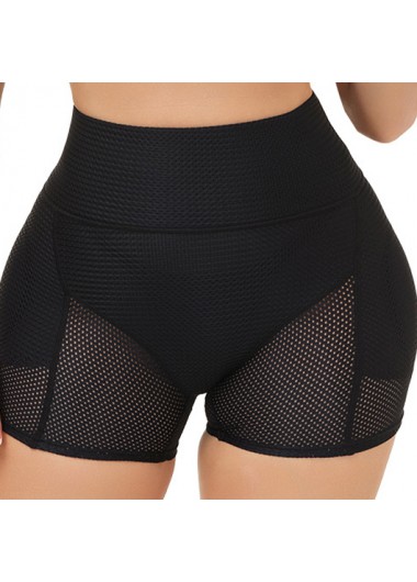 women clothes image of Black Breathable Fake Butt High Waisted Panties