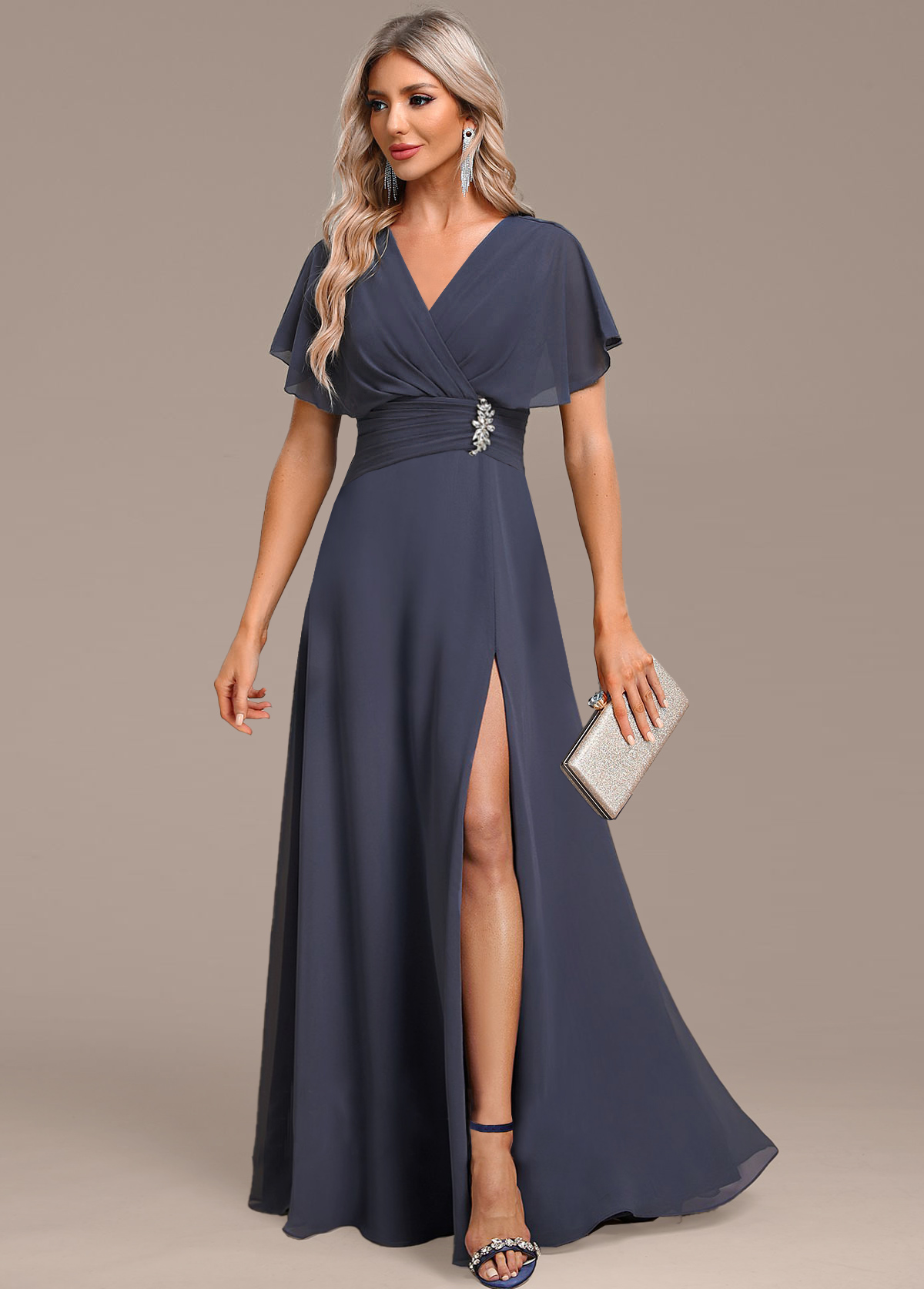 charcoal grey maxi dress Diane 100% Cashmere Maxi Dress