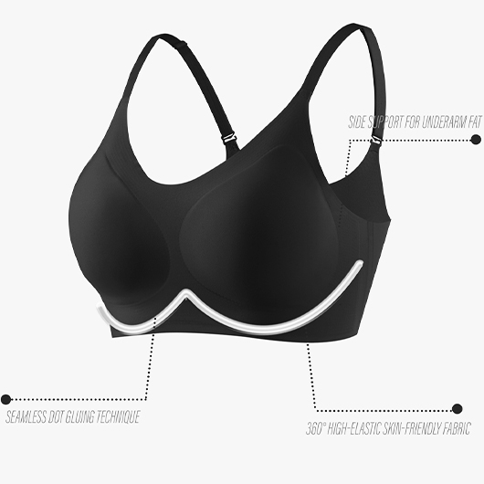 Black Seamless Scoop Breathable Scoop Bra | picture 