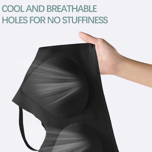 Black Seamless Scoop Breathable Scoop Bra | picture 