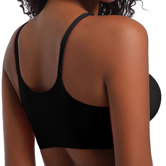 Black Seamless Scoop Breathable Scoop Bra | picture 