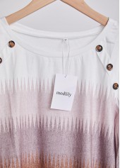 Plus Size Dark Camel Button Ombre T Shirt | thumb picture 