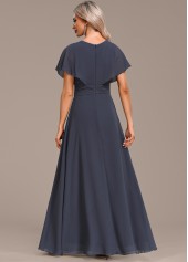 Dark Grey Split Maxi Short Sleeve V Neck Dress | thumb picture 