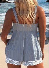 Plus Size Patchwork Grey Tribal Print Tankini Set | thumb picture 